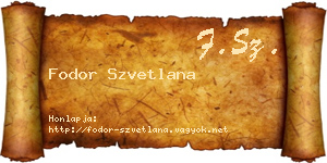 Fodor Szvetlana névjegykártya