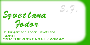 szvetlana fodor business card